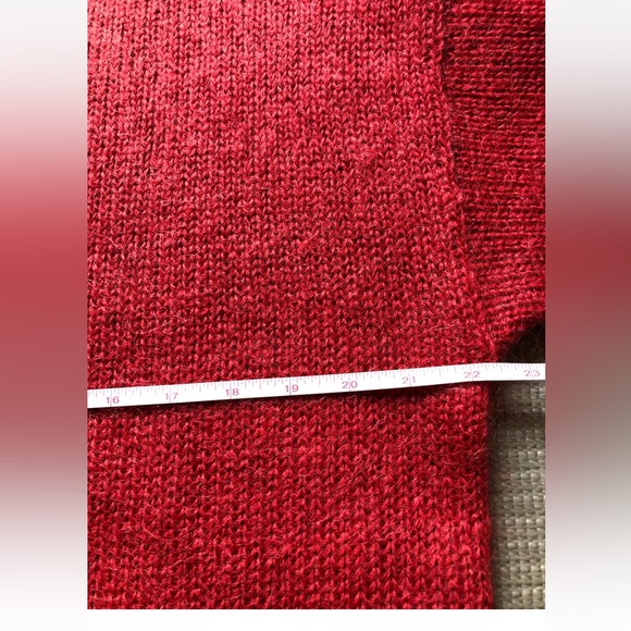 NWOT Vintage Pronto Moda RED MOHAIR Blend CABLE KNIT cozy warm winter SWEATER  L - Picture 7 of 9
